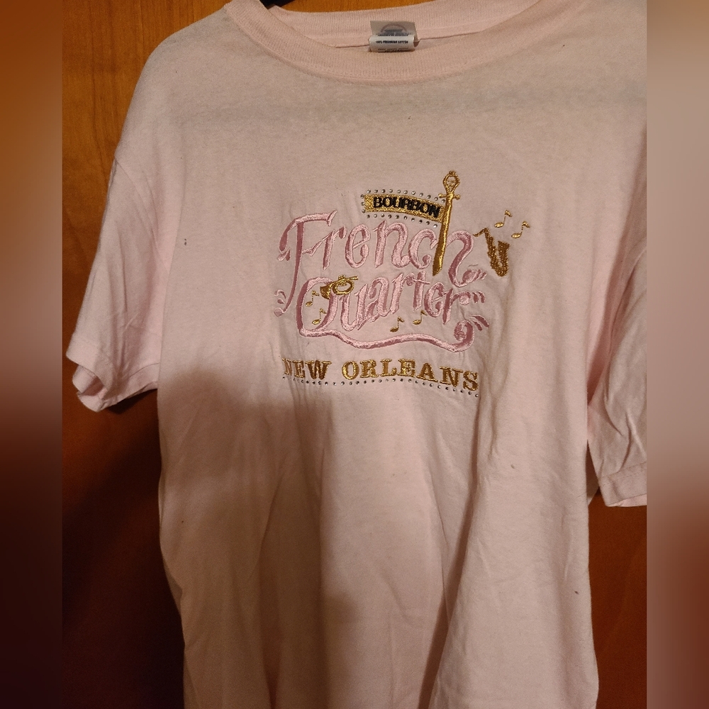 Never worn, pink. Bourbon French Quarters, New Orleans gold, crystals-bling